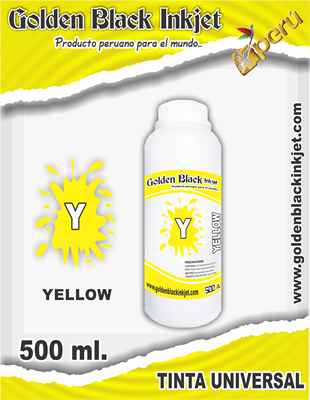 Frasco 500ml de Tinta YELLOW para Recarga de Cartuchos HP, Canon, Lexmark